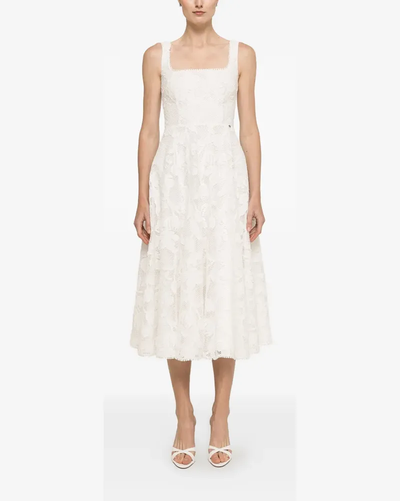 NISSA lace midi dress - Weiß Weiß