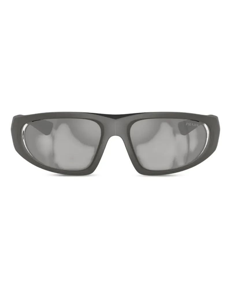 Prada Sonnenbrille mit geometrischem Gestell - Grau Grau