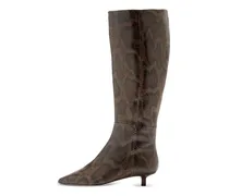 Sabrina snake-print pointed boots - Braun