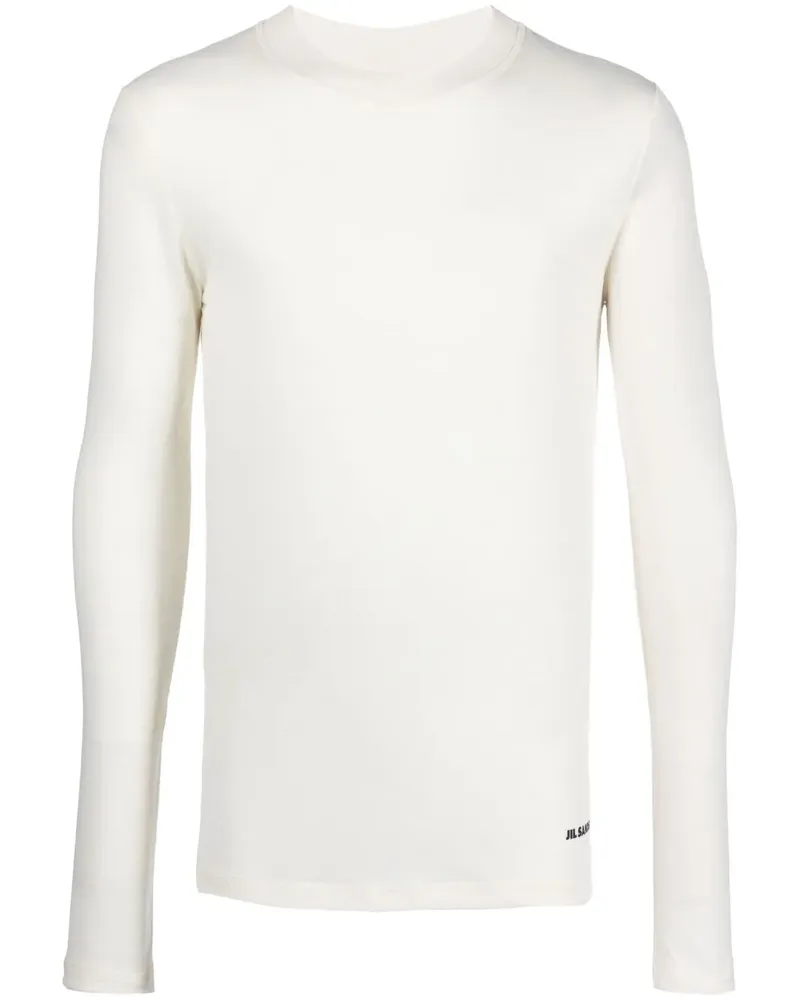 Jil Sander Langarmshirt mit Logo-Print - Nude Nude
