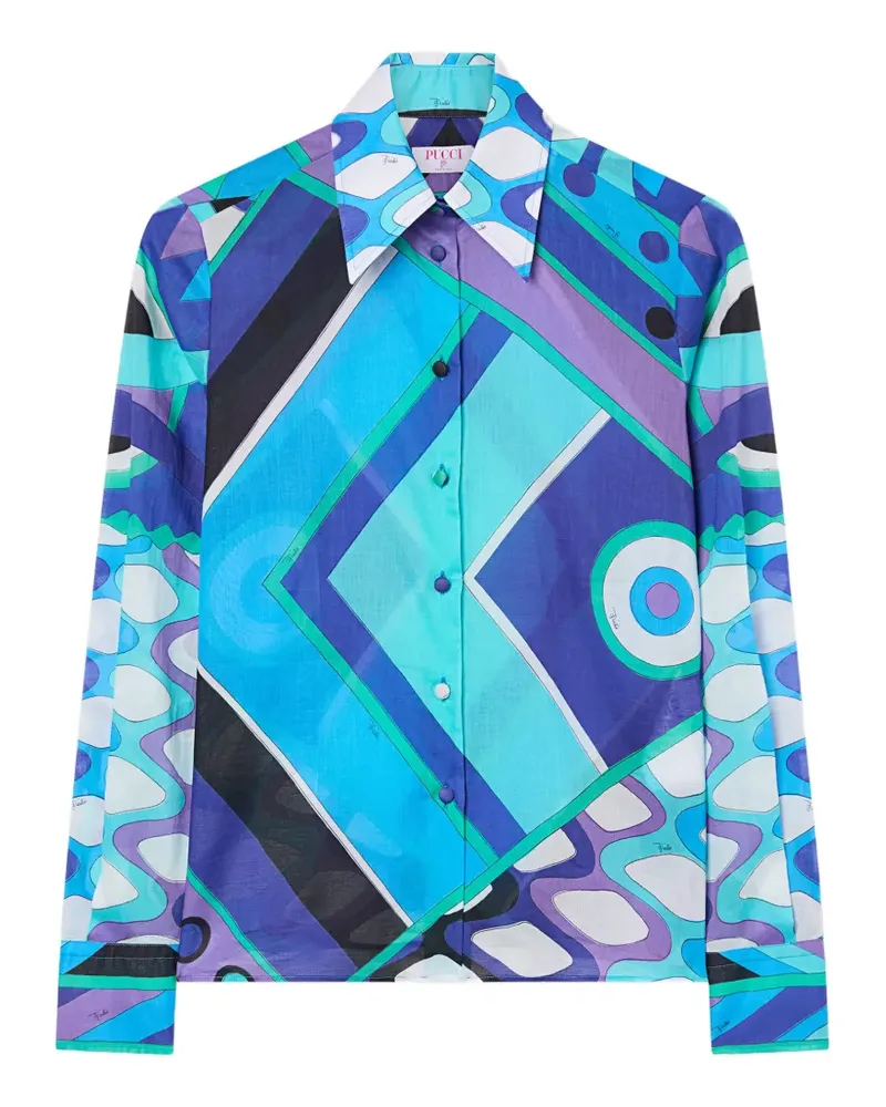 Emilio Pucci Vivara-print cotton shirt - Blau Blau