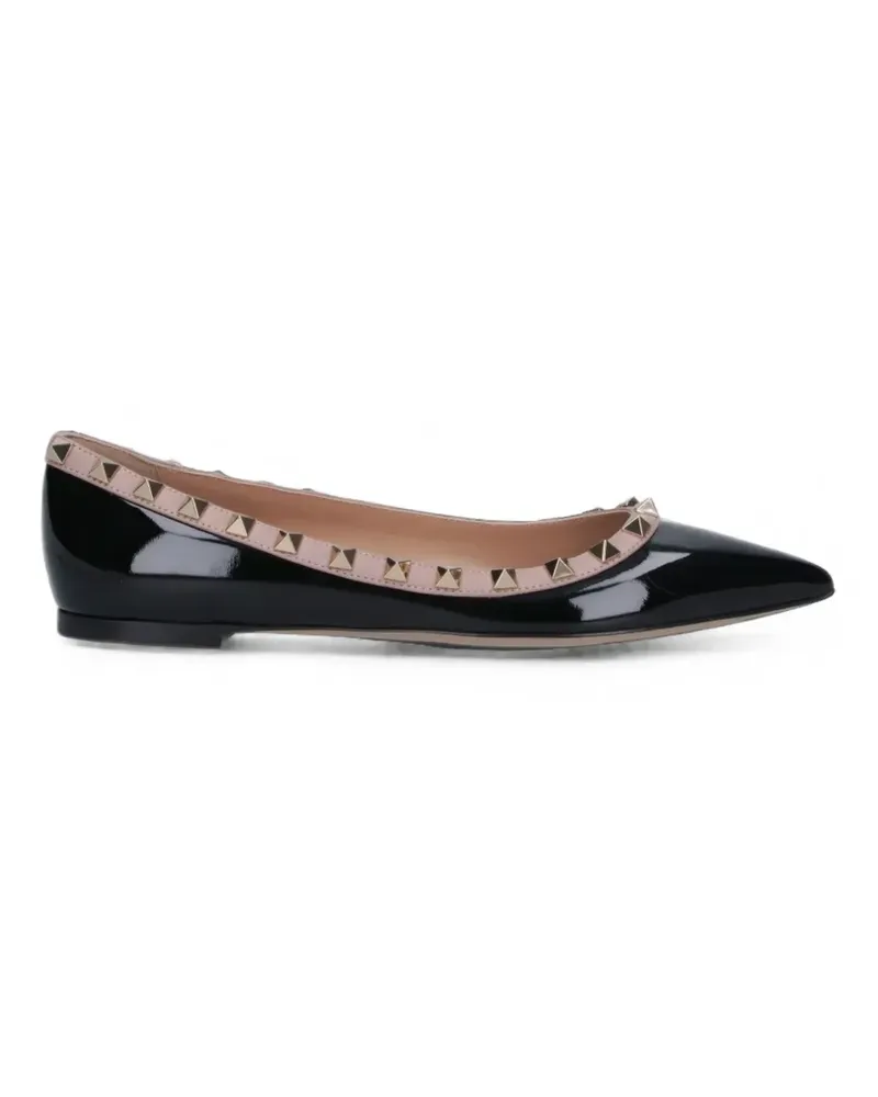Valentino Garavani Rockstud Ballerinas in Lackoptik - Schwarz Schwarz