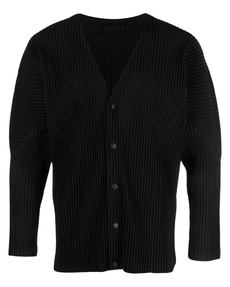 Issey Miyake Plissierter Basics Cardigan Schwarz