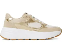 Sneakers aus Leder - Gold