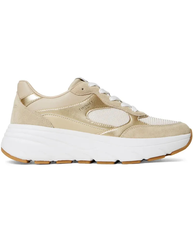 Twin-Set Sneakers aus Leder - Gold Gold
