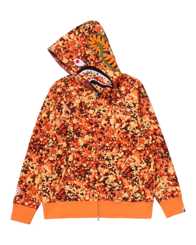 BAPE Split Camo Shark Kapuzenjacke - Orange Orange