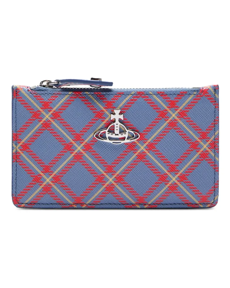 Vivienne Westwood Kartenetui mit Schottenkaro - Blau Blau