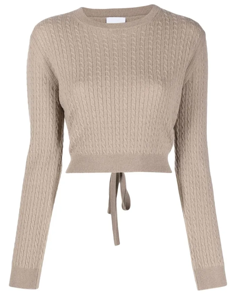 Patou Cropped-Pullover mit Zopfmuster - Nude Nude
