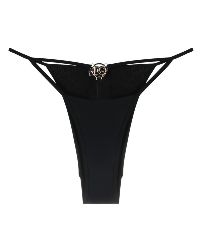 Dolce & Gabbana Bikinihöschen mit DG-Logo - Schwarz Schwarz