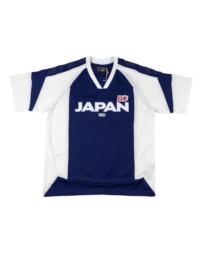 KITH Japan T-Shirt aus Mesh-Jersey - Blau Blau