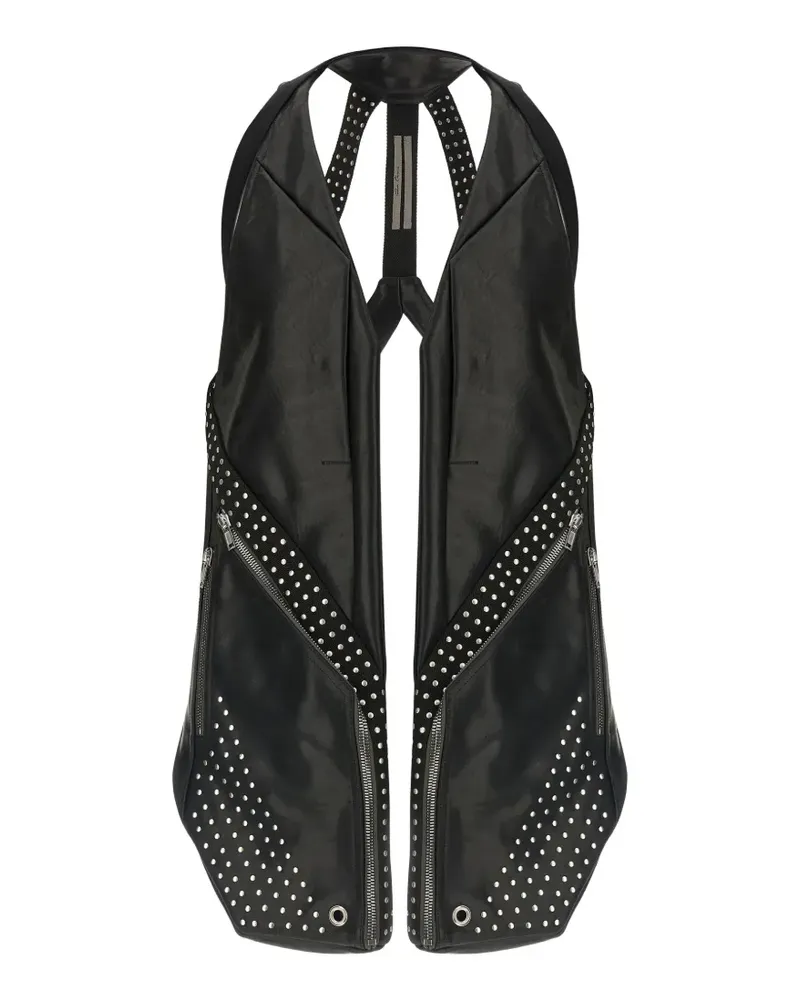Rick Owens Temple Weste aus Leder - Schwarz Schwarz