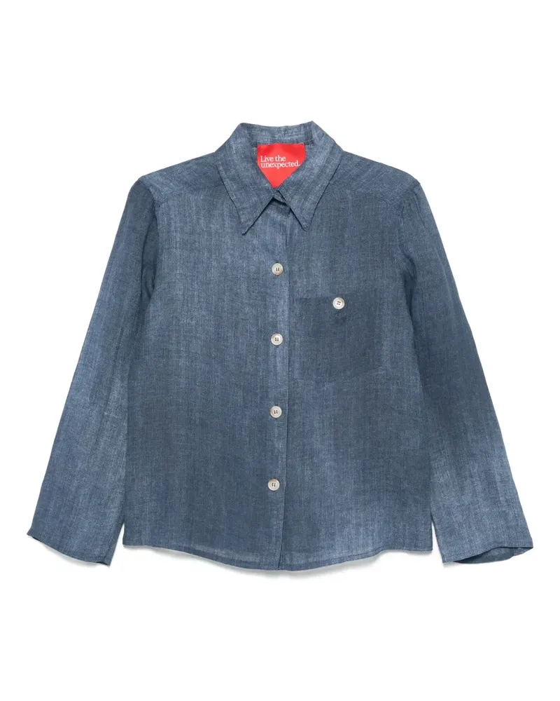 ..,merci Hemd mit Denim-Print - Blau Blau