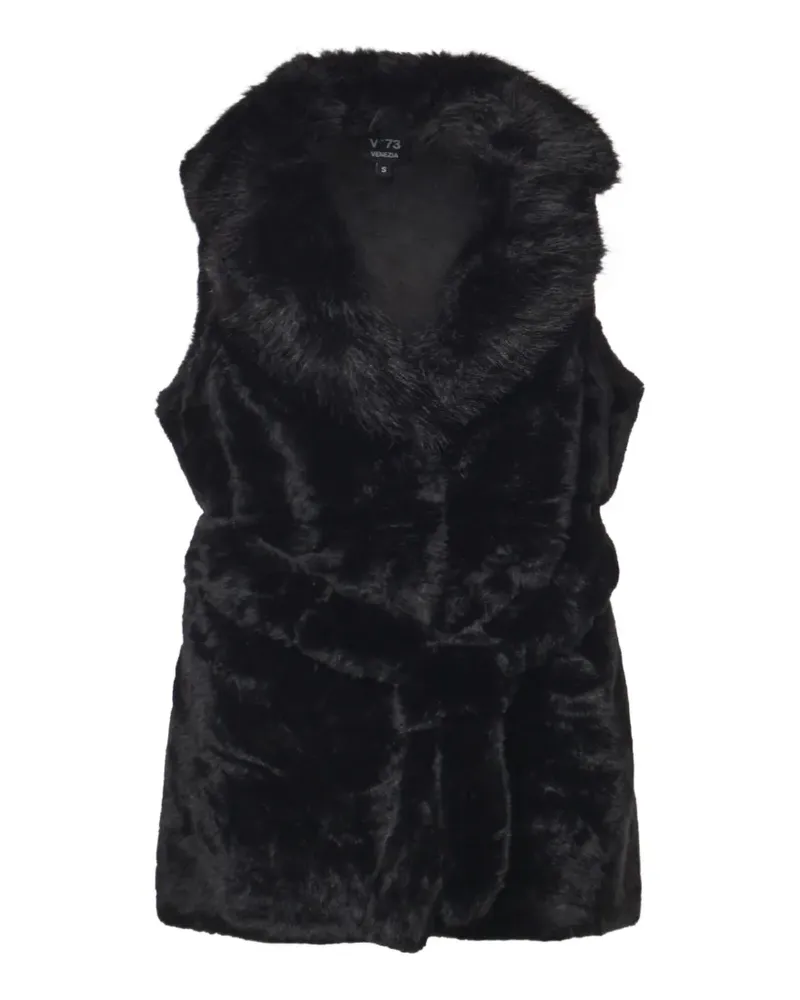 V°73 belted faux-fur gilet - Schwarz Schwarz