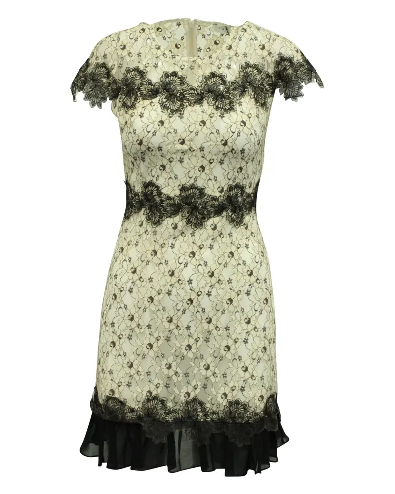 Sandro lace two-tone mini dress - Weiß Weiß