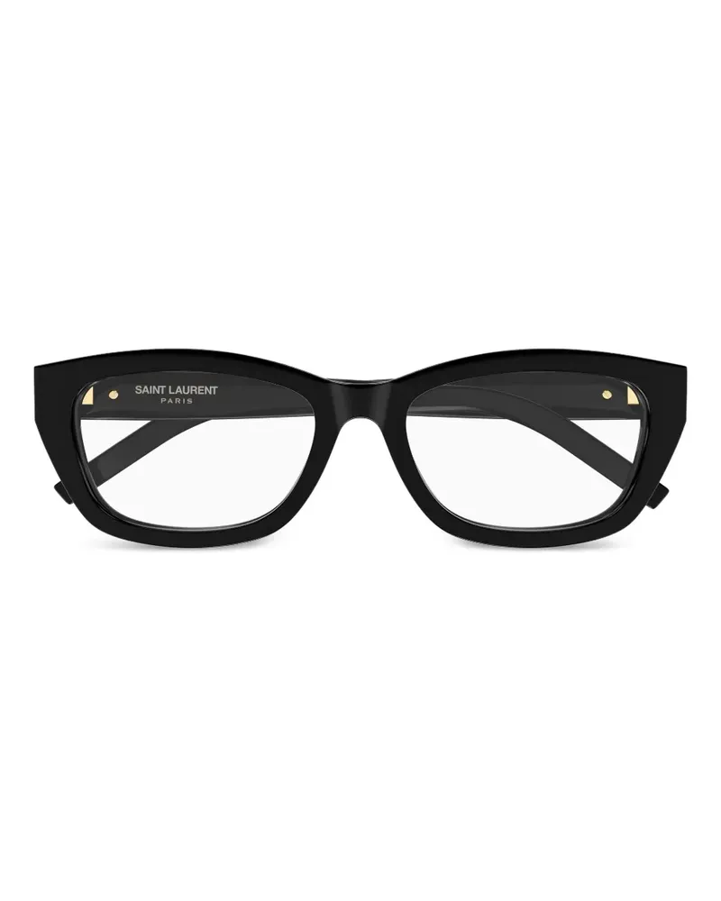 Saint Laurent Cat-Eye-Brille mit Logo - Schwarz Schwarz