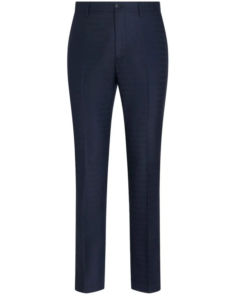 Etro Gerade Hose mit Jacquardmuster - Blau Blau