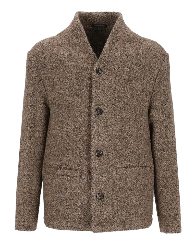 Emporio Armani Jacke aus Tweed mit Knöpfen - Nude Nude