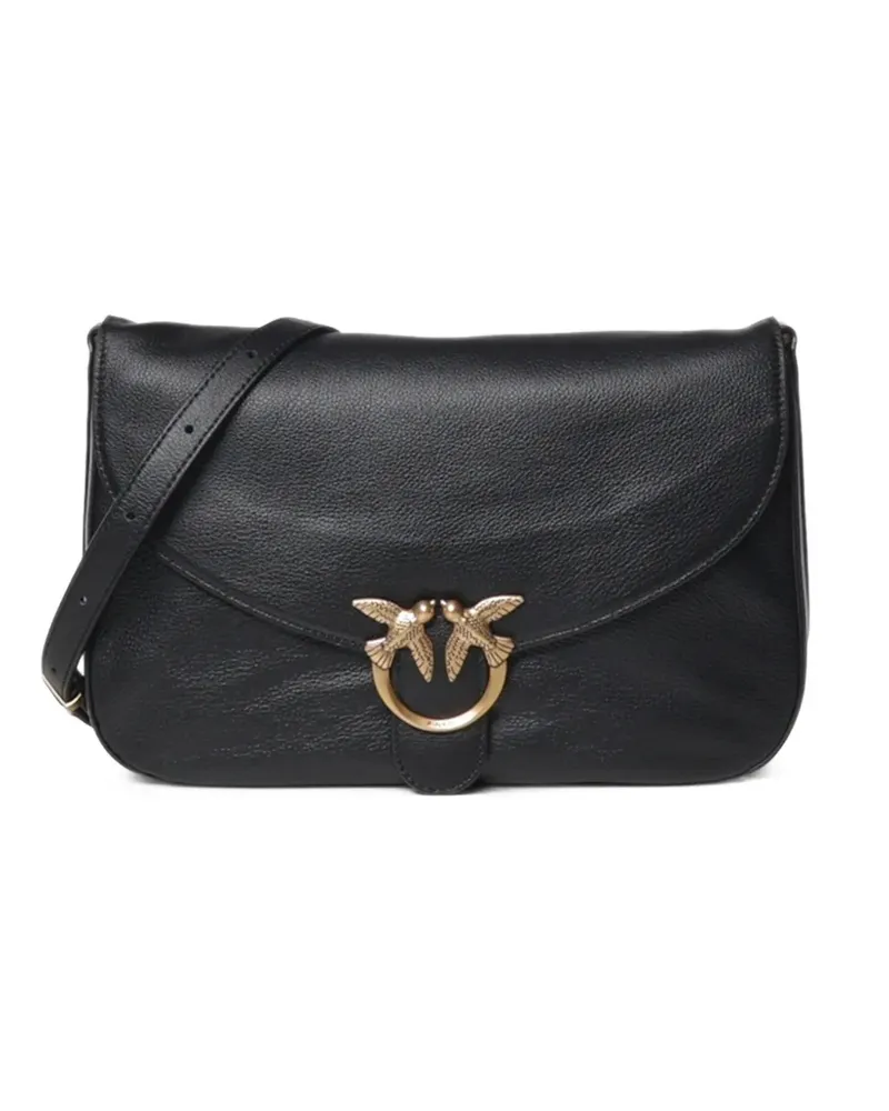 Pinko Love Birds leather shoulder bag - Schwarz Schwarz