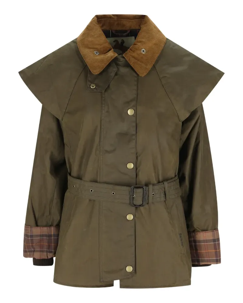 Barbour cape-style waxed jacket - Grün Grün