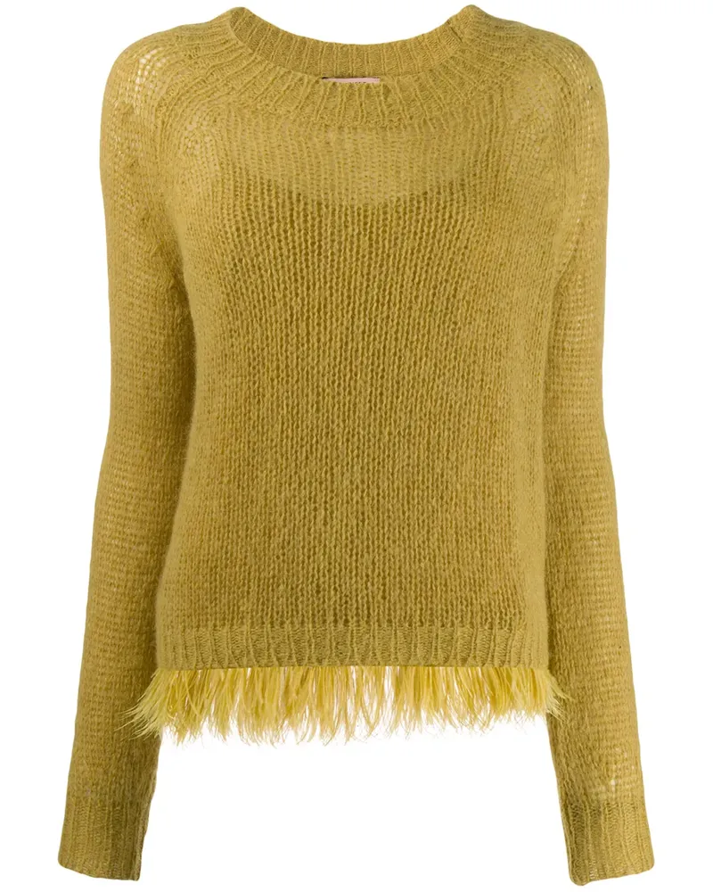 Twin-Set Pullover mit Federn - Gelb Gelb