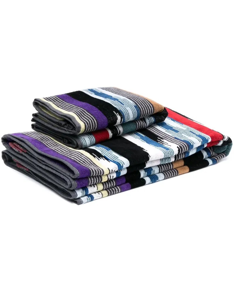 Missoni Home Gestreiftes Badetuch - Schwarz Schwarz