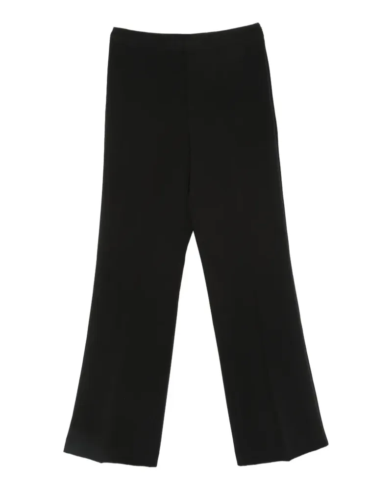 Twin-Set logo-plaque flared trousers - Schwarz Schwarz