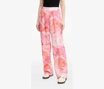 Hose mit Blumen-Print - Rosa