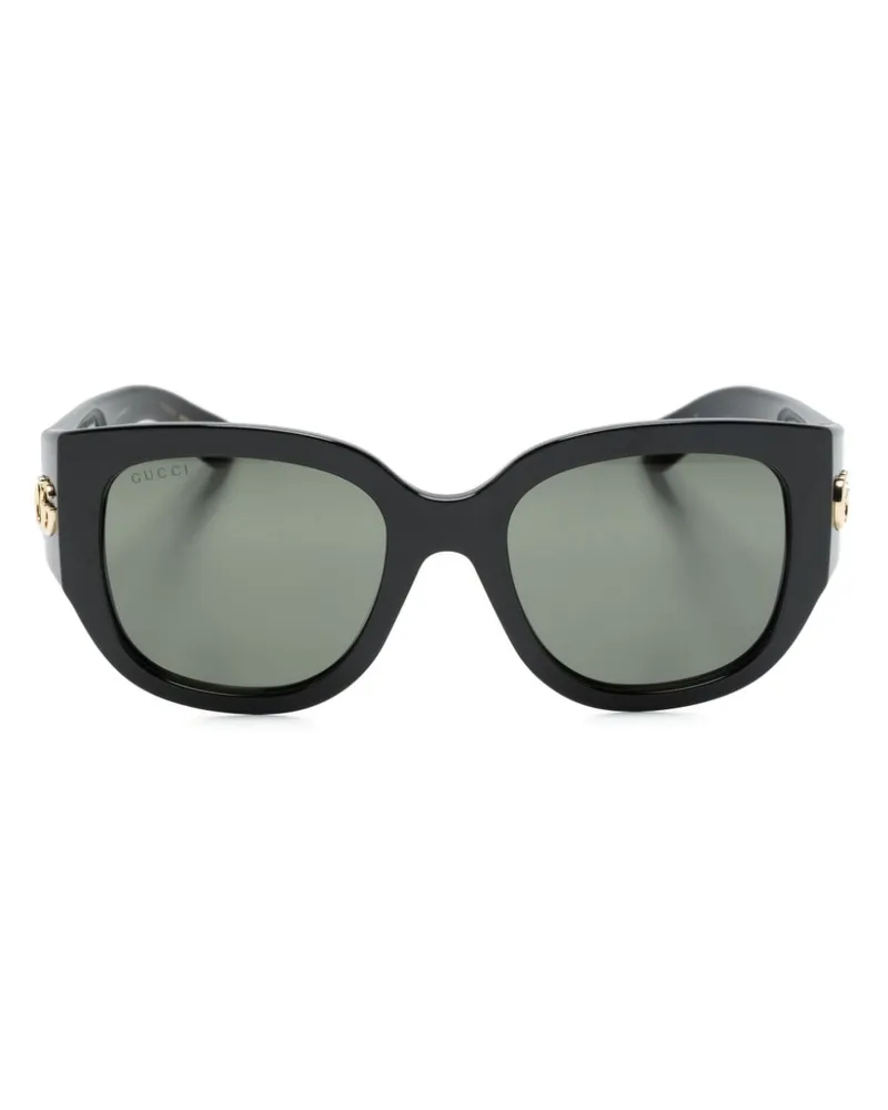 Gucci Sonnenbrille mit eckigem Gestell - Schwarz Schwarz