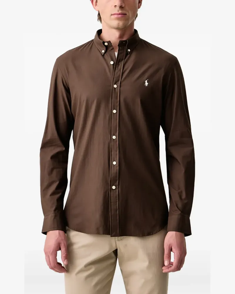 Ralph Lauren button-down collar embroidered-logo shirt - Braun Braun
