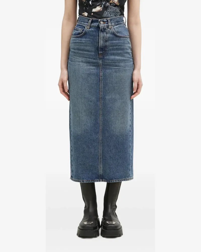 Fiorucci Jeans-Midirock mit hohem Bund - Blau Blau