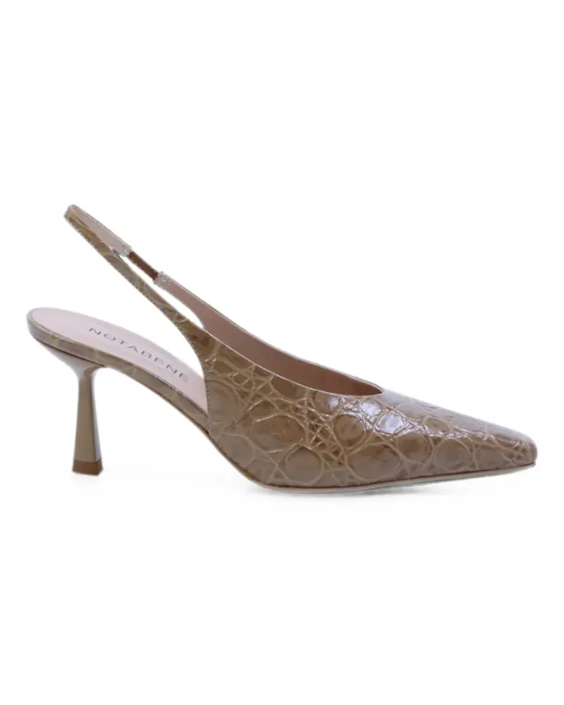 NOTABENE Emmely Slingback-Pumps mit Kroko-Effekt - Nude Nude