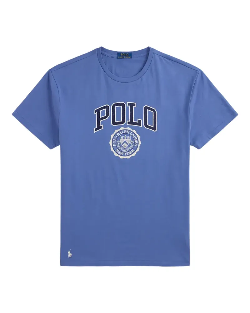 Ralph Lauren T-Shirt mit beflocktem Logo-Wappen - Blau Blau