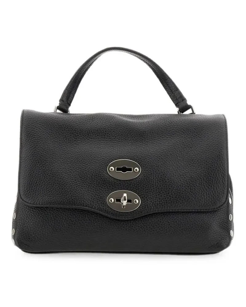 Zanellato Schultertasche mit Nieten - Schwarz Schwarz