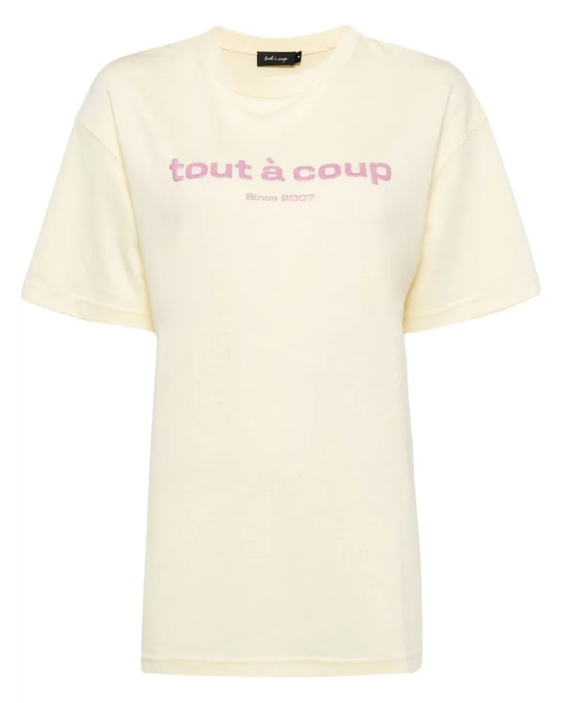 Tout a Coup T-Shirt mit Logo-Print Gelb