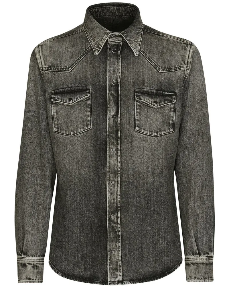 Dolce & Gabbana Ausgeblichenes Jeanshemd - Grau Grau
