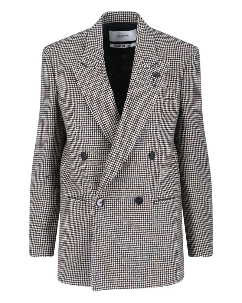 LARDINI houndstooth-pattern double-breasted blazer - Schwarz Schwarz