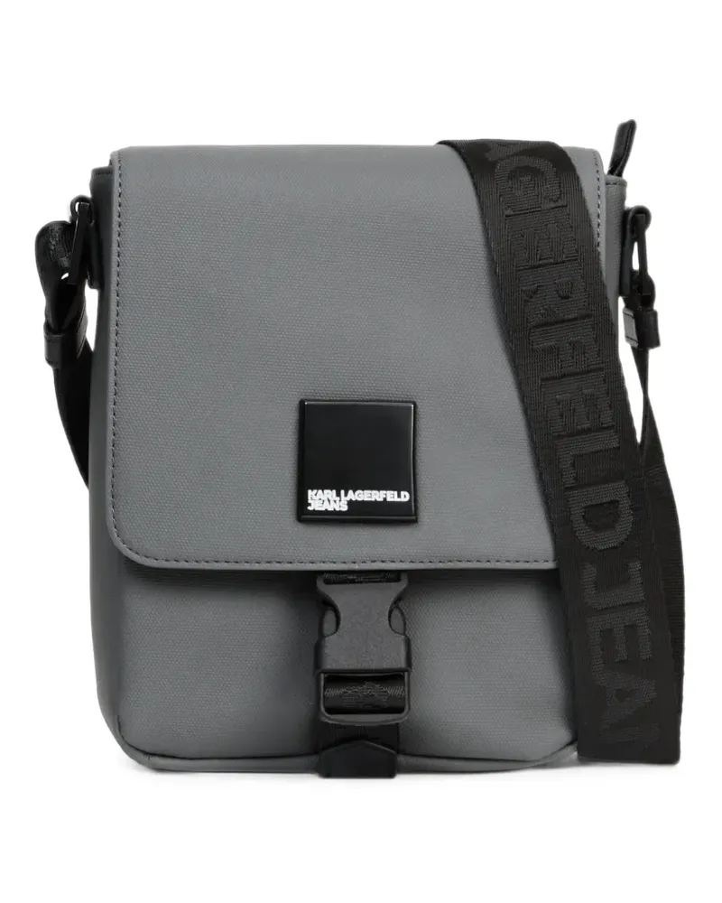 Karl Lagerfeld Venture Kuriertasche mit Logo-Schild - Grau Grau