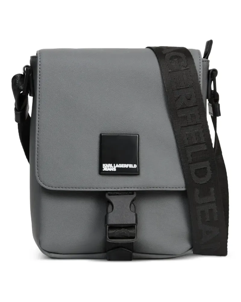 Karl Lagerfeld Venture Kuriertasche mit Logo-Schild - Grau Grau