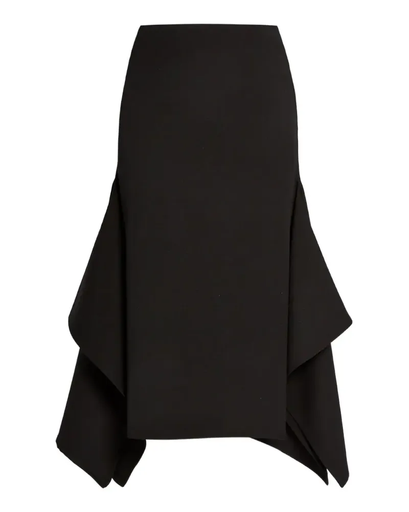 Erdem side-draped woo midi skirt - Schwarz Schwarz