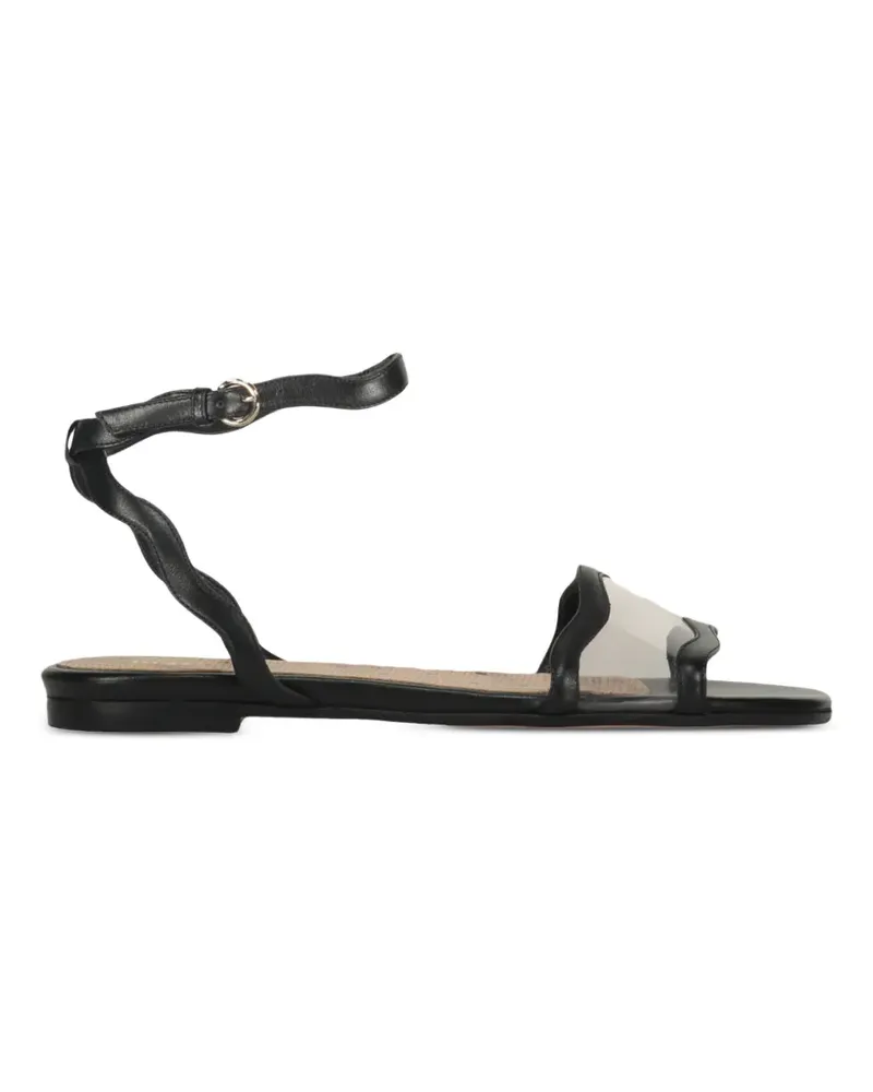 RED Valentino Sandalen mit gewelltem Riemen - Schwarz Schwarz