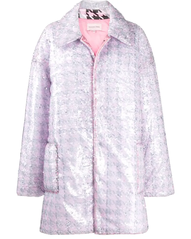 Natasha Zinko Oversized-Mantel mit Hahnentrittmuster - Rosa Rosa