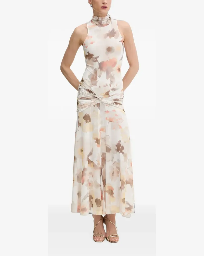 Bardot Leanna floral-print ruched-waist dress - Weiß Weiß