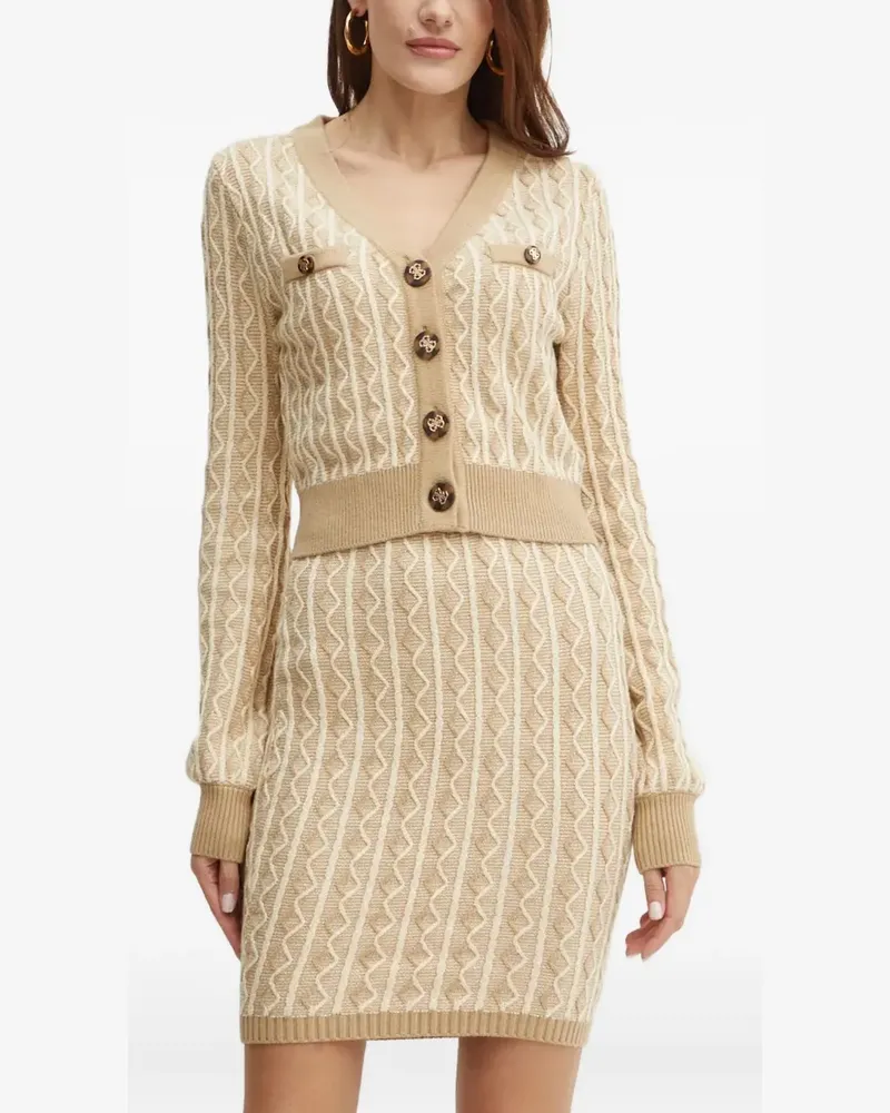Guess Cardigan mit Zopfmuster - Nude Nude