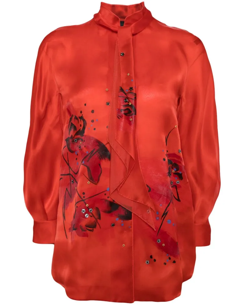 SHIATZY CHEN Libre Collection Hemd mit Stehkragen - Rot Rot