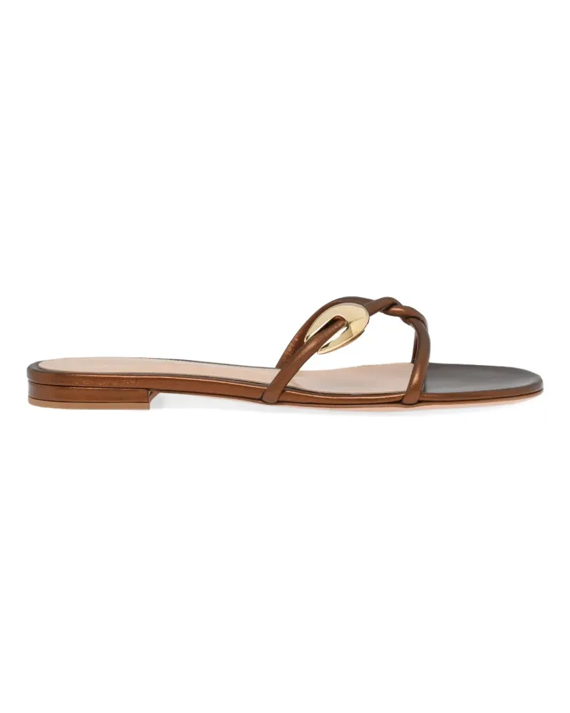 Gianvito Rossi Jungle Mamba twisted leather sandals - Braun Braun