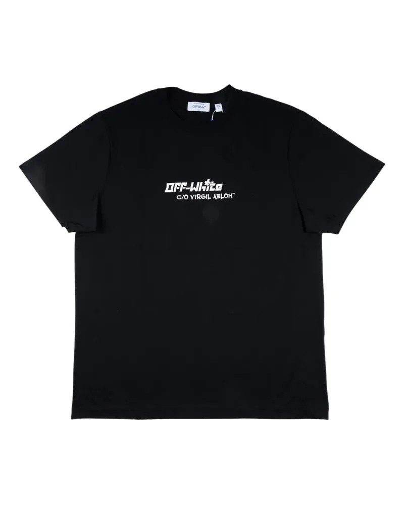 OFF-WHITE Cryst Croco logo-print slim-fit T-shirt - Schwarz Schwarz