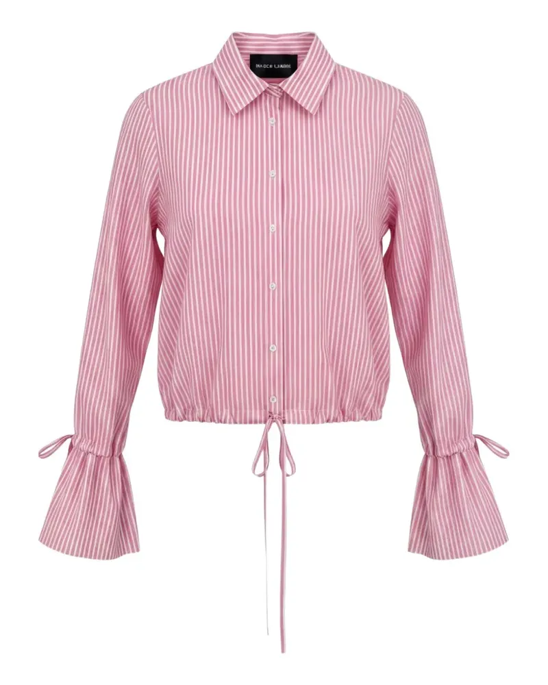 Black Label striped drawstring-hem shirt - Rosa Rosa
