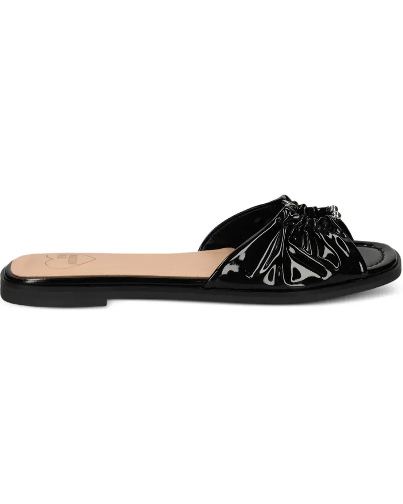 Moschino Geraffte Sandalen - Schwarz Schwarz