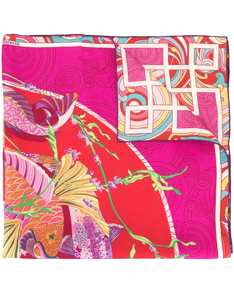 Shanghai Tang Schal mit Print - Rosa Rosa