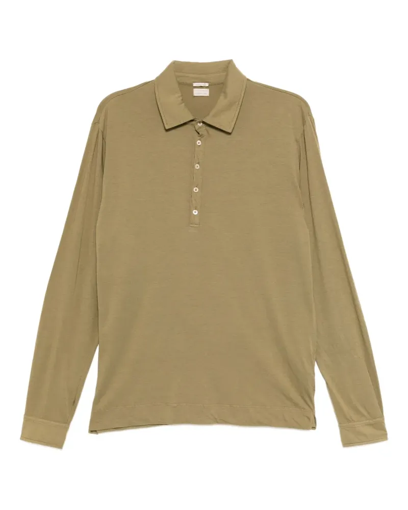 Massimo Alba Langärmeliges Poloshirt - Grün Grün